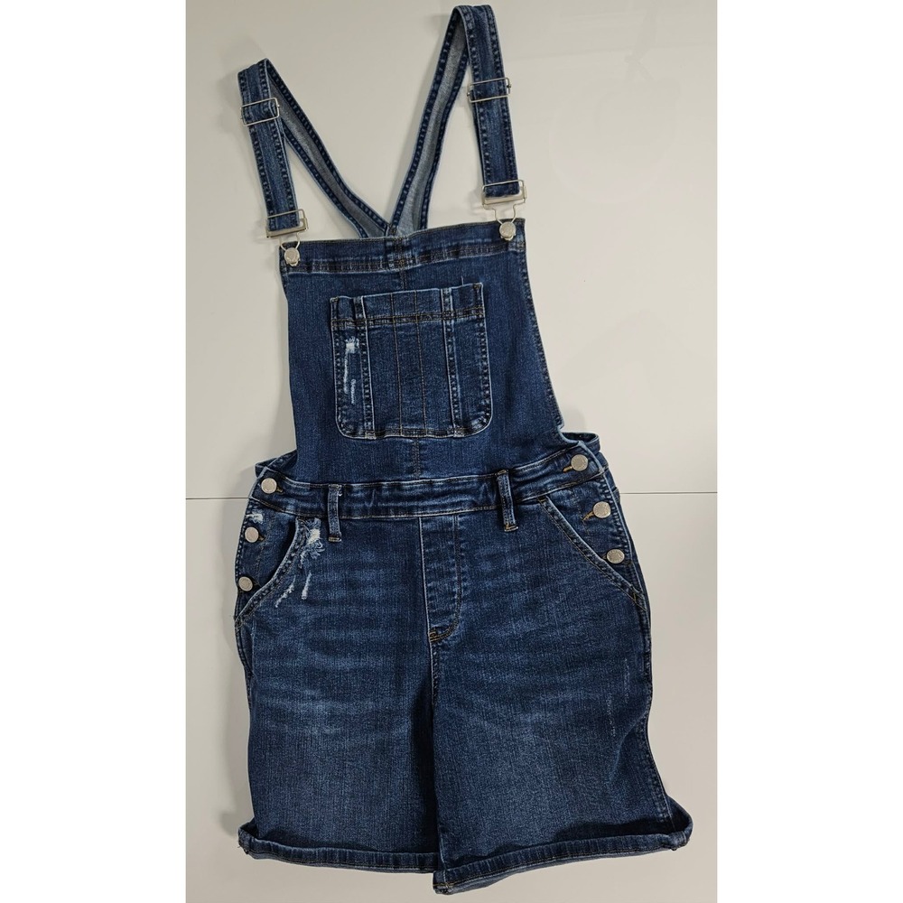 Judy Blue Distressed Denim Shortalls Dark Wash JB150221 DK L